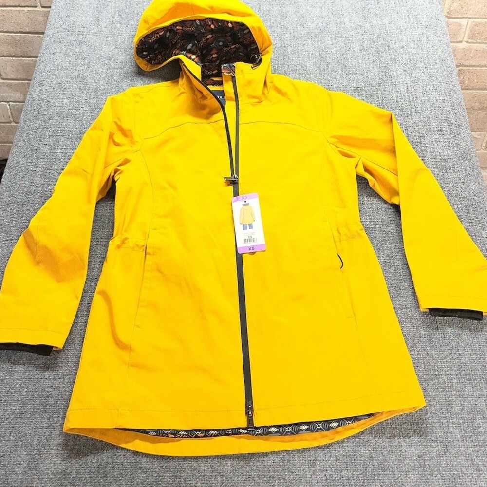 Pendleton Rain Jacket Womens XS Goldenrod Yellow Hooded Waterproof Full